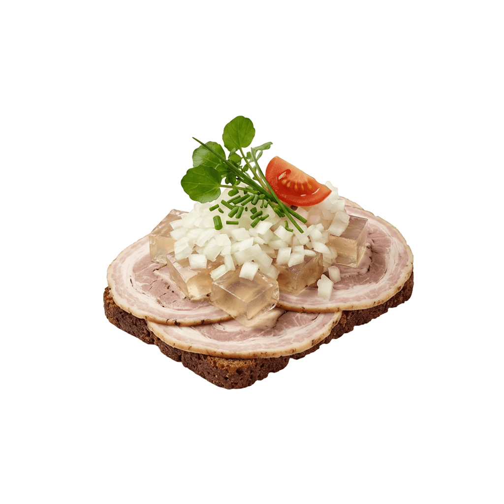 Kødpølse, remoulade og ristede løg