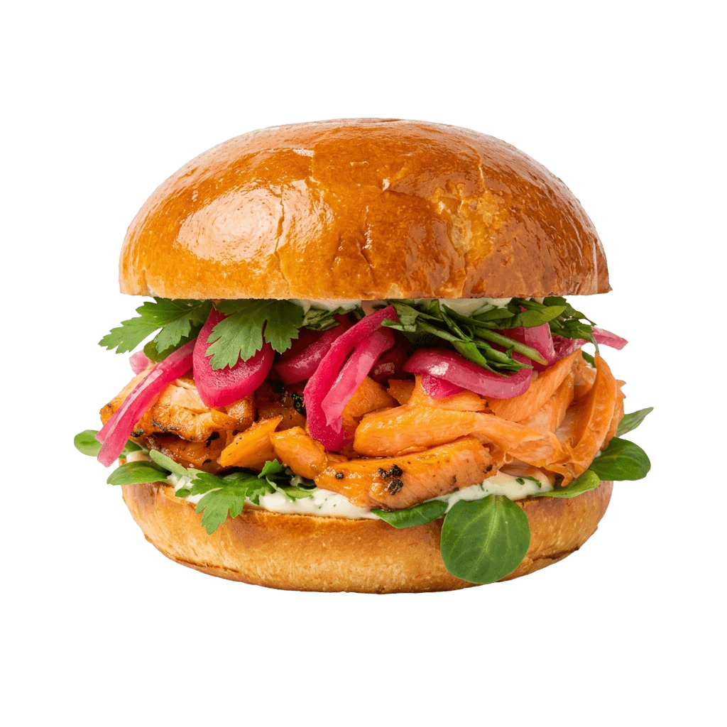 Baryl Burger m. varmrøget laks