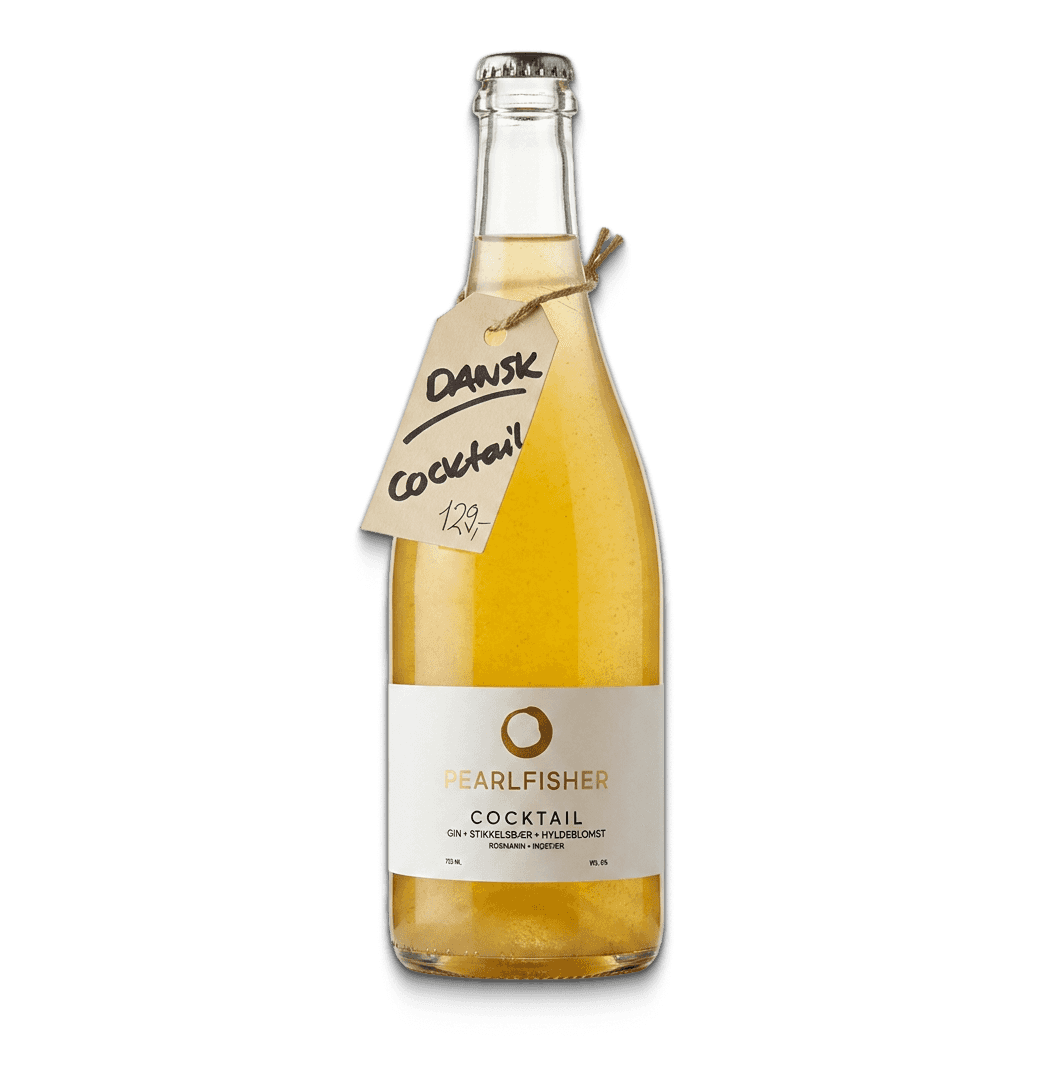 Pearlfisher Cocktail – Gin, Stikkelsbær, Hyldeblomst, Rosmarin & Ingefær, 750 ml, 6%
