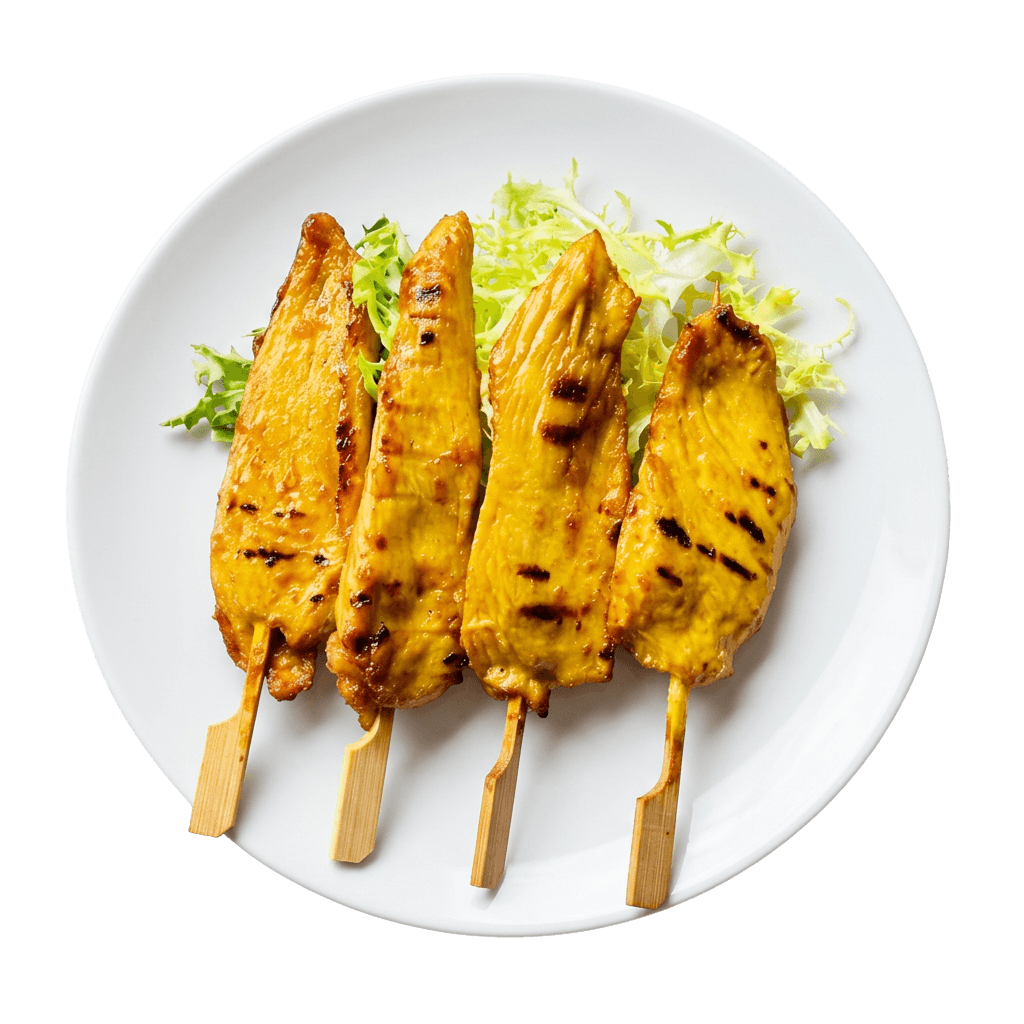 Hjemmelavede kyllingespyd med teriyaki (4stk)