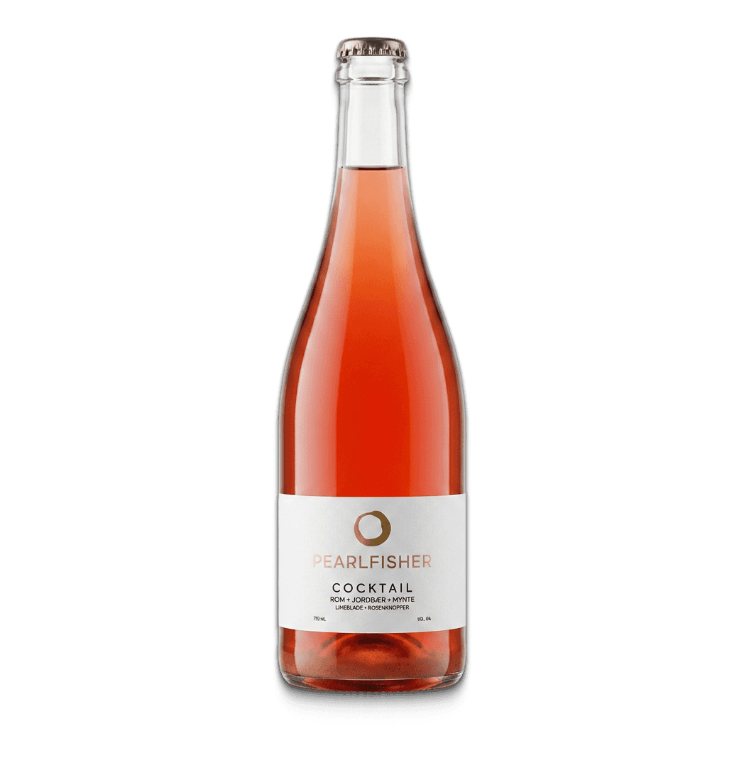 Pearlfisher Cocktail – Rom, Jordbær, Mynte, Limeblade & Rosenknopper, 750 ml, 6%