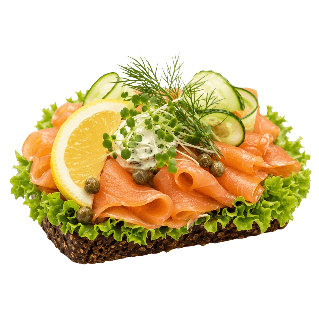 Luksus Smørrebrød m. røget laks