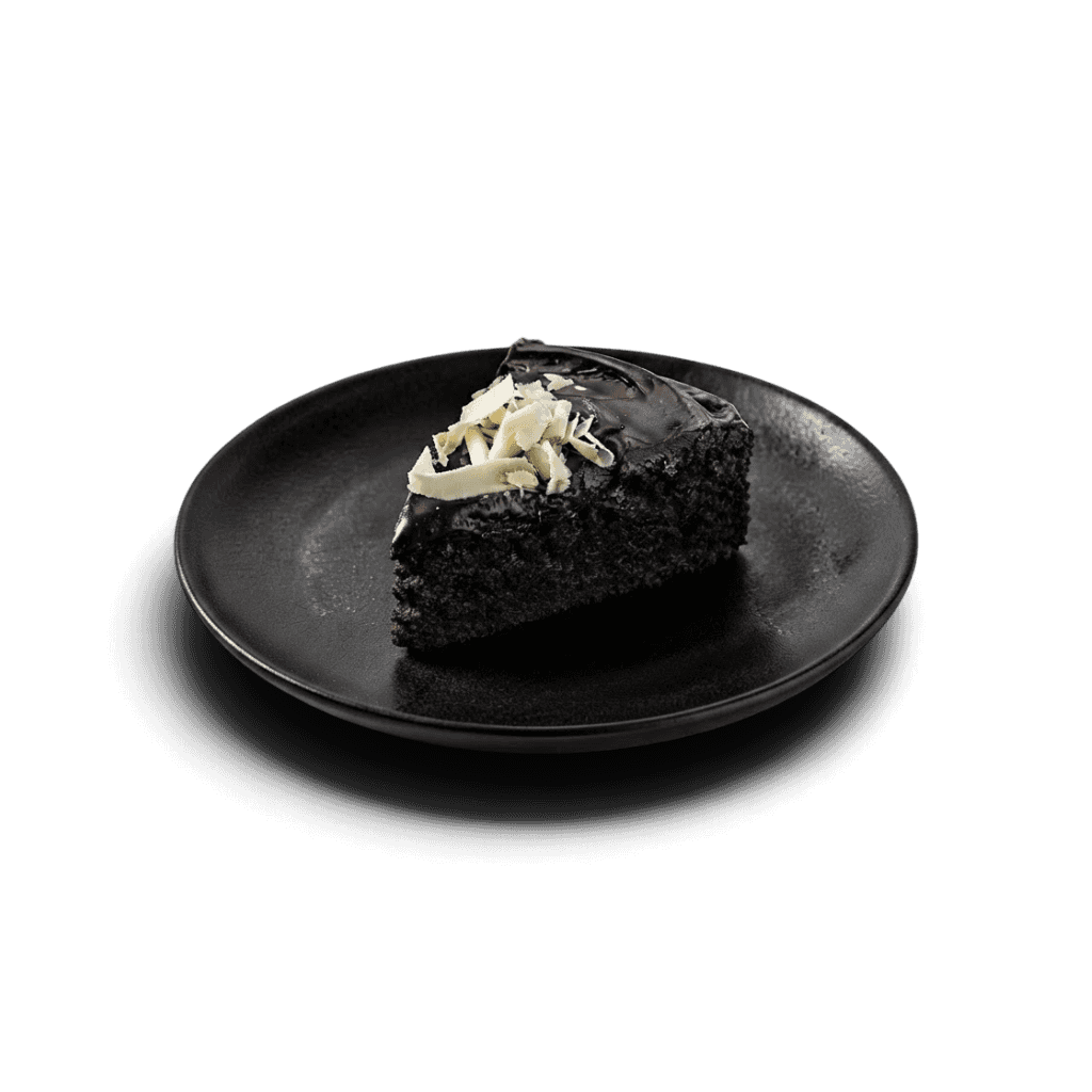 Chokoladekage stykke