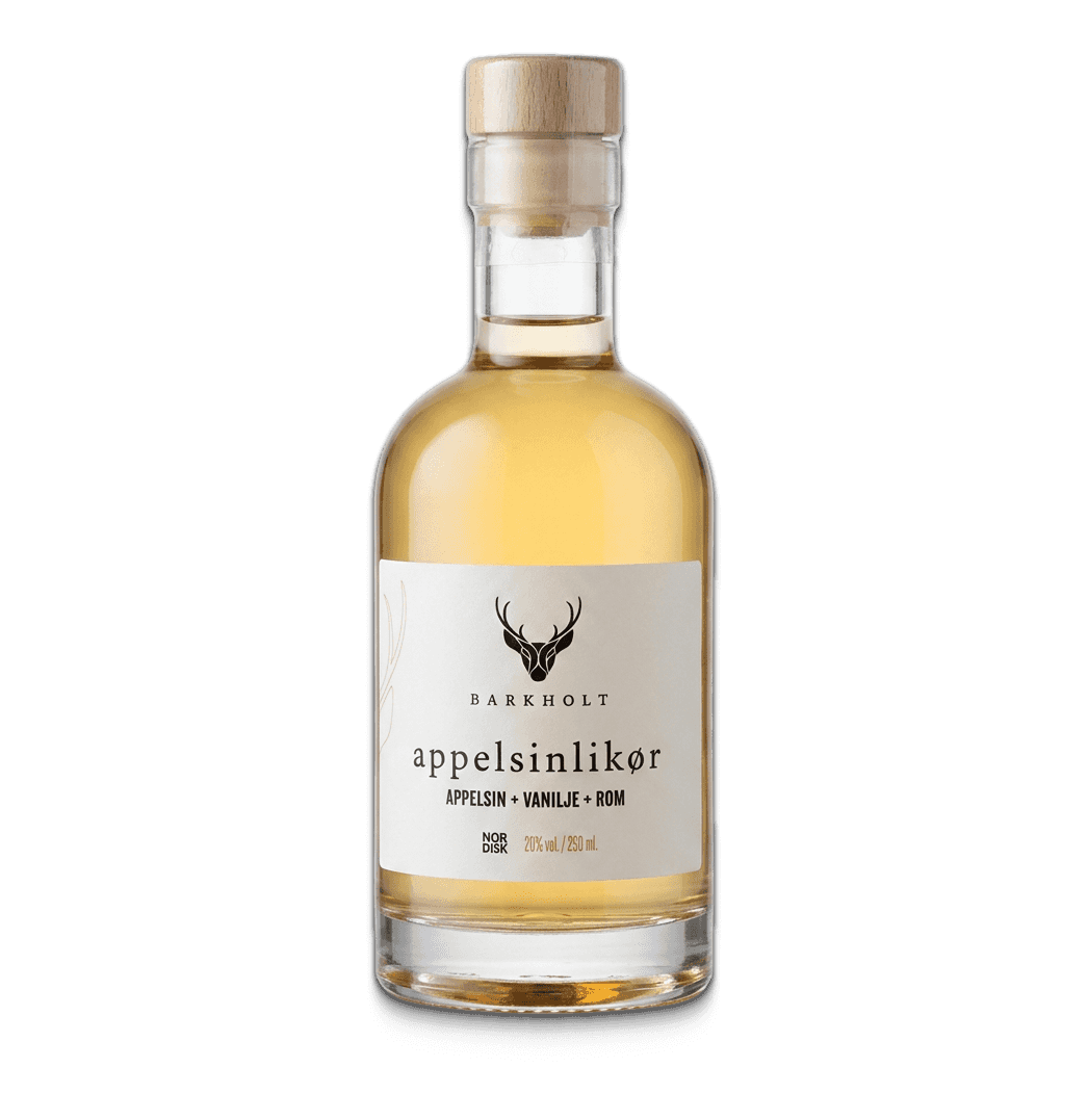 Barkholt Appelsinlikør – Appelsin + Vanilje + Rom (Orange + Vanilla + Rum), 20% vol., 250 ml