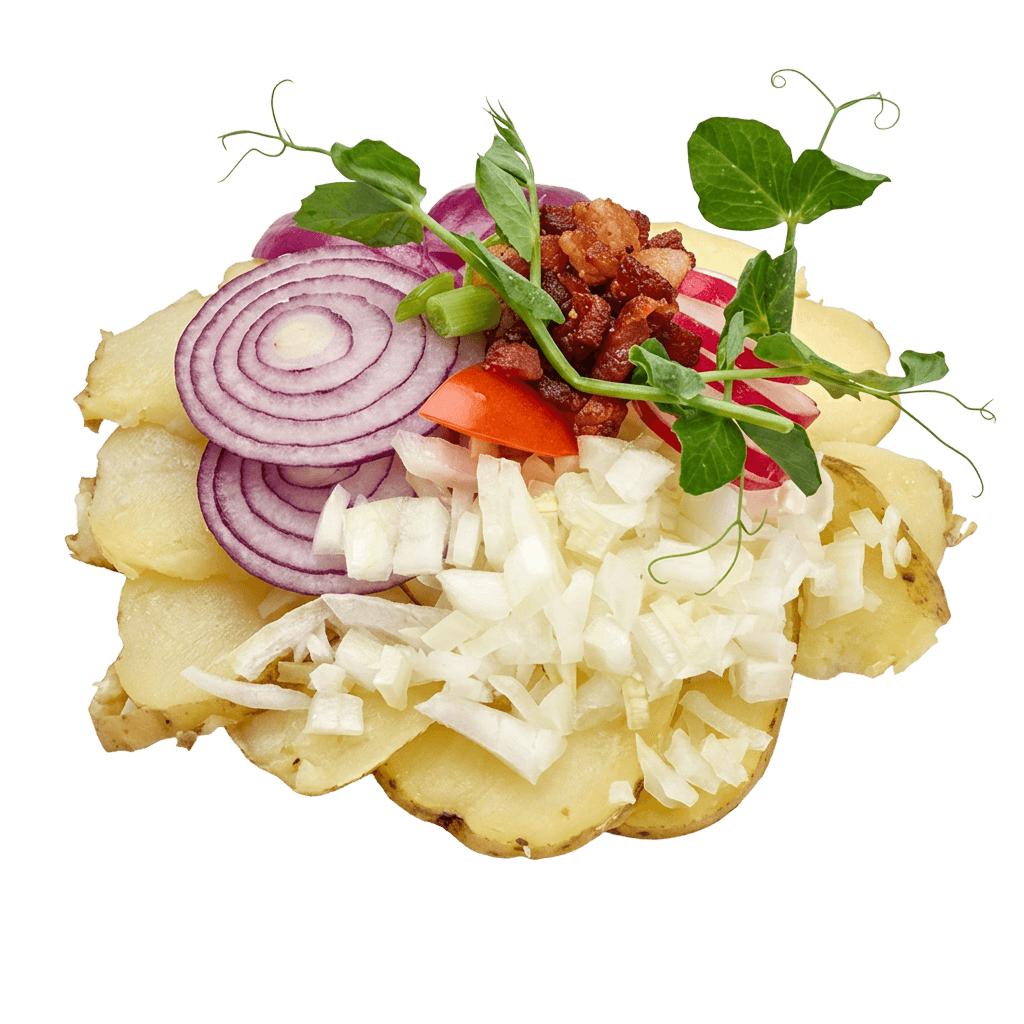 Kartoffel med mayo og løg